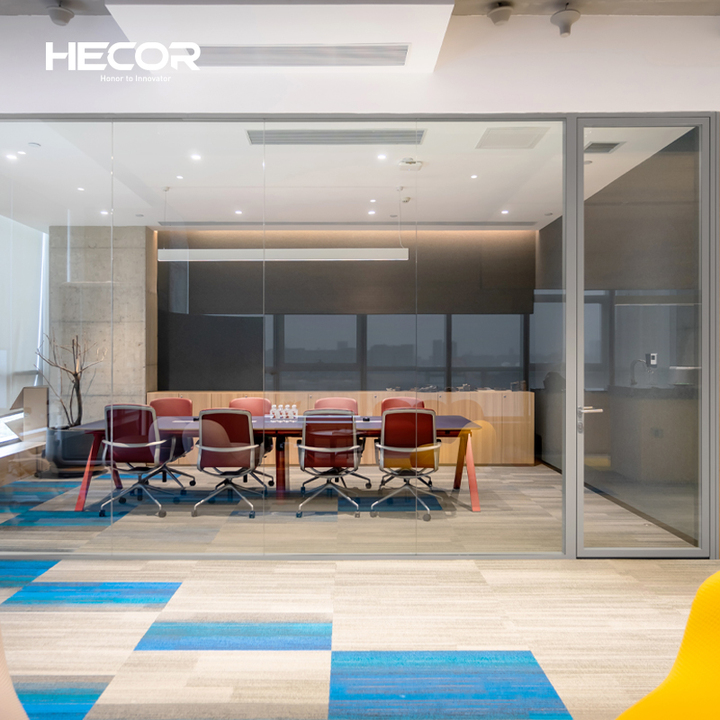 Customization Aluminium Frame Hotel Office Meeting Room Indoor Glass Wall Partition