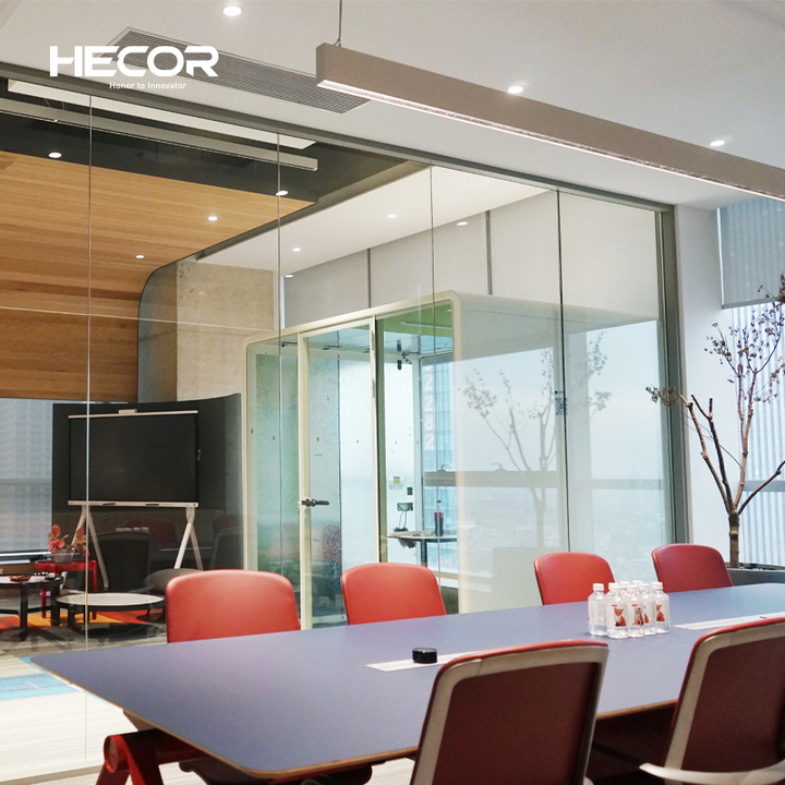 Customization Aluminium Frame Hotel Office Meeting Room Indoor Glass Wall Partition