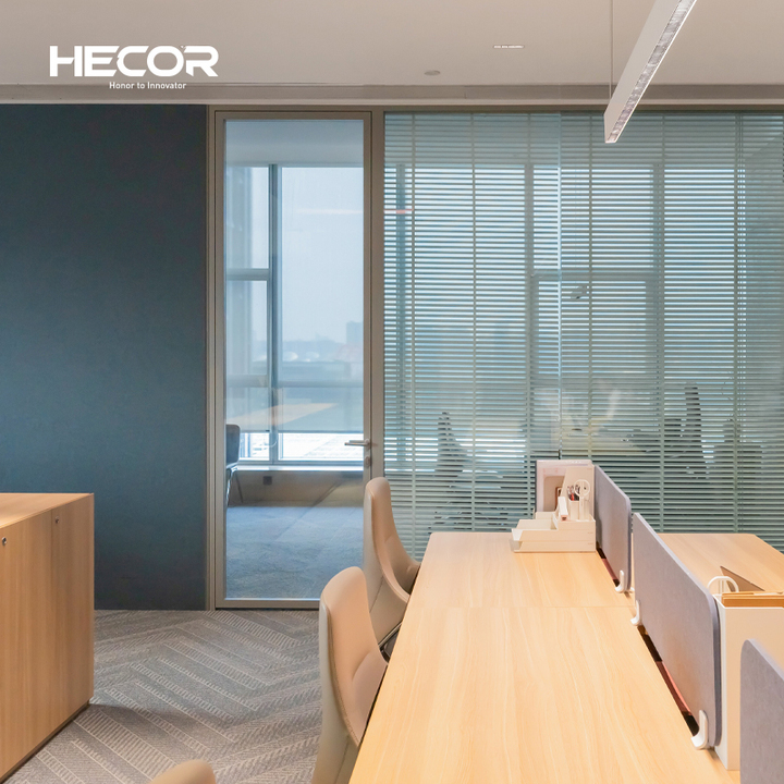 Customization Aluminium Frame Hotel Office Meeting Room Indoor Glass Wall Partition