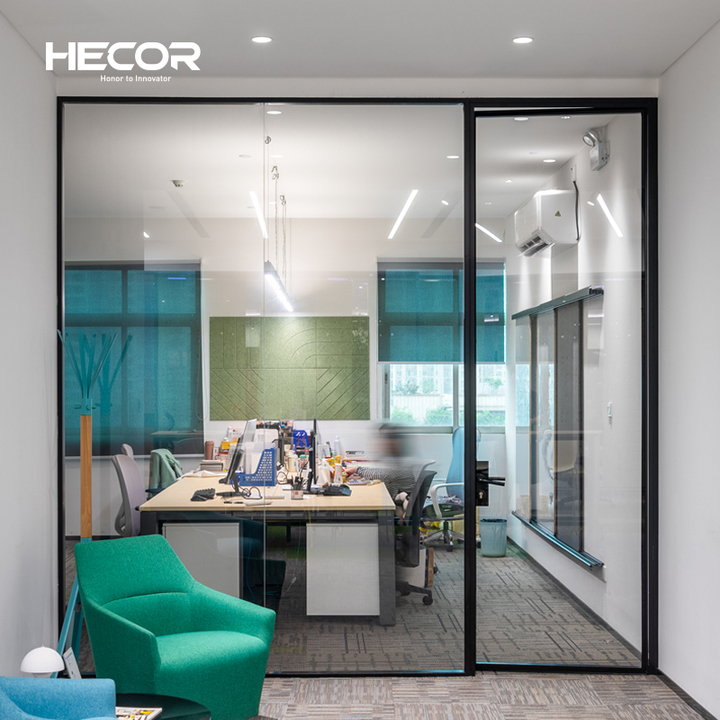 Customization Aluminium Frame Hotel Office Meeting Room Indoor Glass Wall Partition