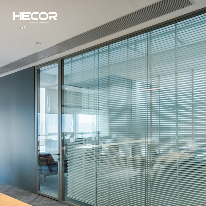 Conference Room Aluminium Modular Soundproof Clear Office Glass Divider Wall Partition