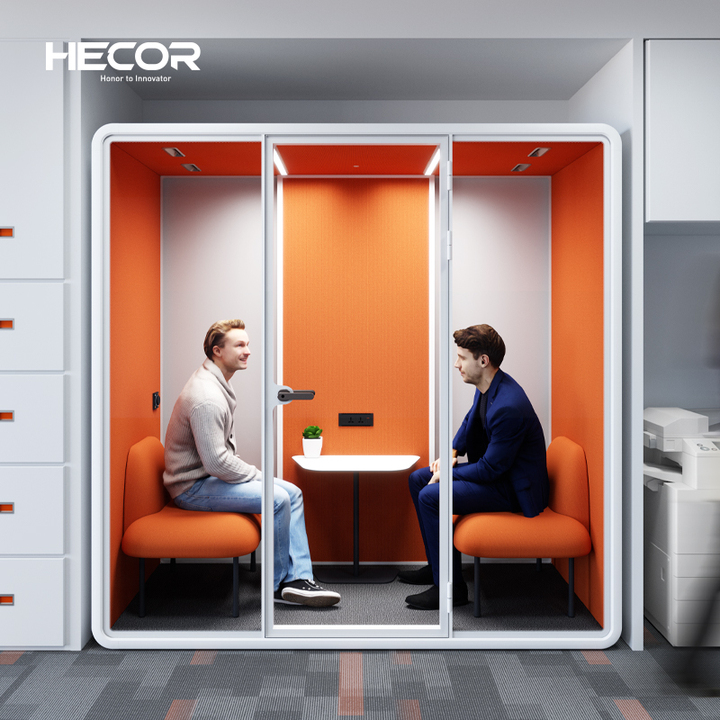 Prefabricated Indoor Silent Privacy Office Meeting Acoustic Booth Soundproof Vocal Phone Pod With Furnitures