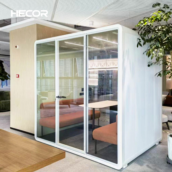 Prefabricated Indoor Silent Privacy Office Meeting Acoustic Booth Soundproof Vocal Phone Pod With Furnitures