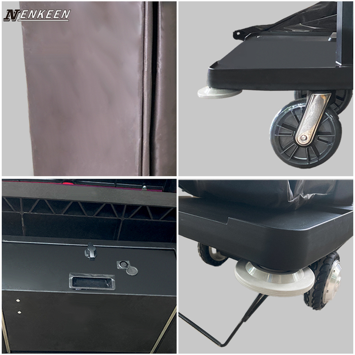 Electric Plastic Hotel Service Cart with Laundry Basket for Room Service Housekeeping Hospital Use (300KG Capacity)