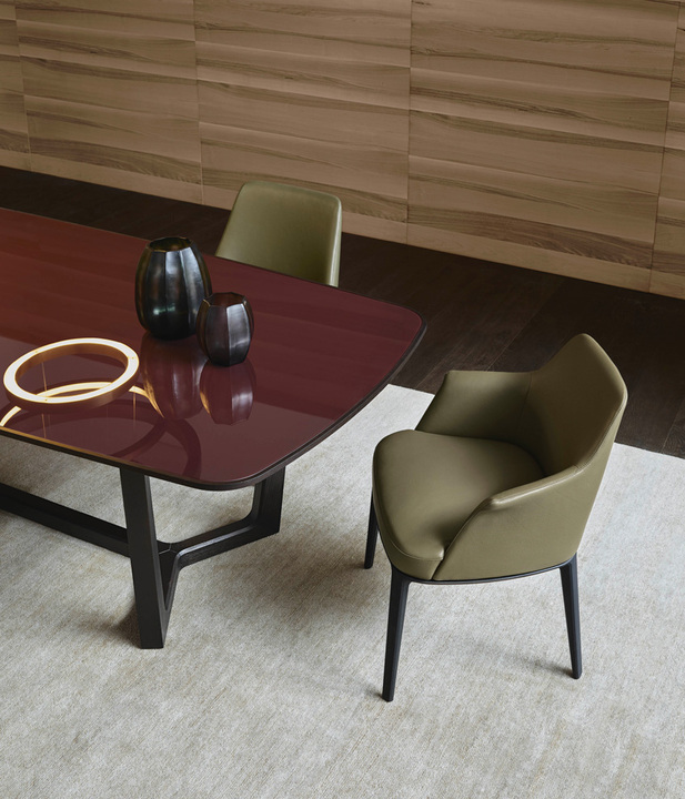 Modern Italian Dining Hotel Chair Simple Leather on Solid Wood for Home and Dinning Room Furniture
