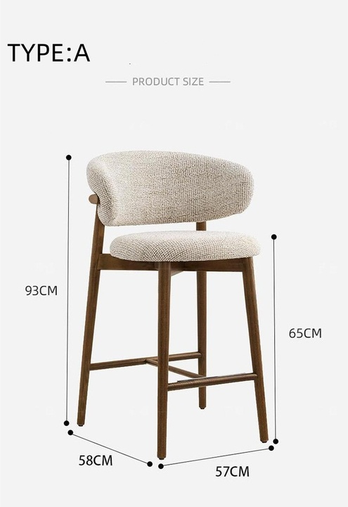 Hot Sale Luxury Customized Solid Wood High Bar Chairs for Home Restaurant Hotel Kitchen Quality Bars Tool Furniture