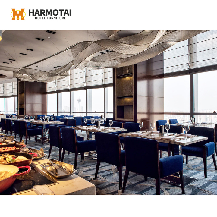 Factory Price Commercial Hotel Restaurant Dinner Furniture Sets Table and Chairs Plywood Home Bar Durable