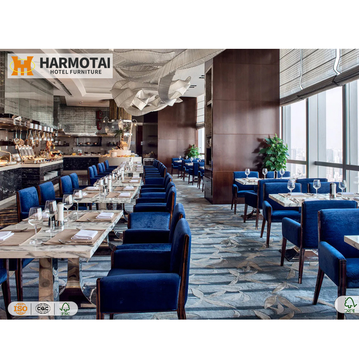 Factory Price Commercial Hotel Restaurant Dinner Furniture Sets Table and Chairs Plywood Home Bar Durable