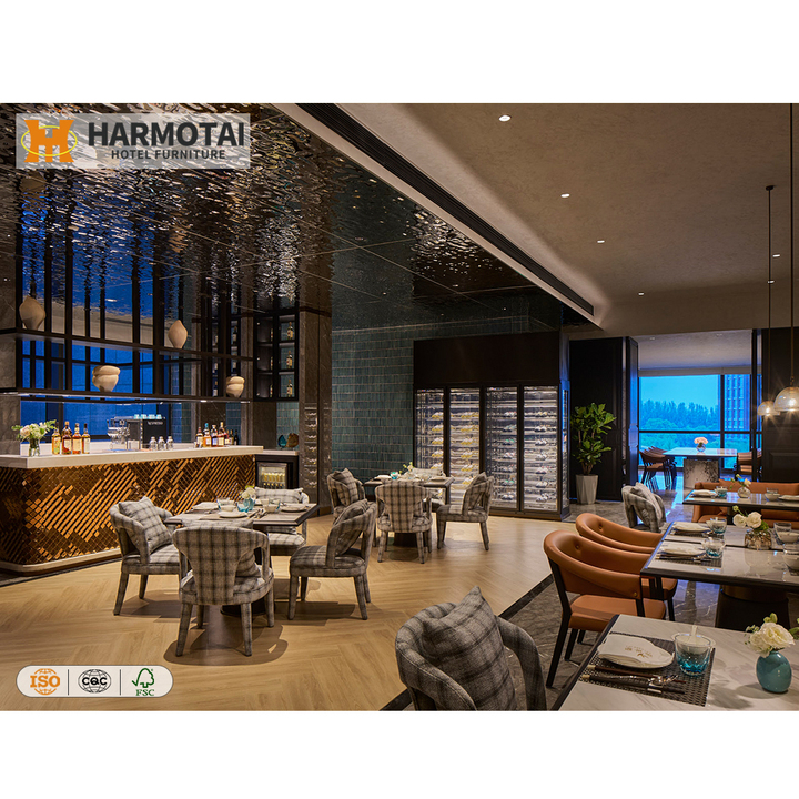 Modern Solid Wood Hotel Lobby & Bar Furniture Sets-Custom Made Reception Tables and Chairs with Durable Design