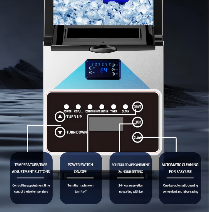 Ice Maker 60kg Automatic Home Commercial Small Ice Cube Block Making Machine Ice Maker Machine for Business Sale Food Beverage