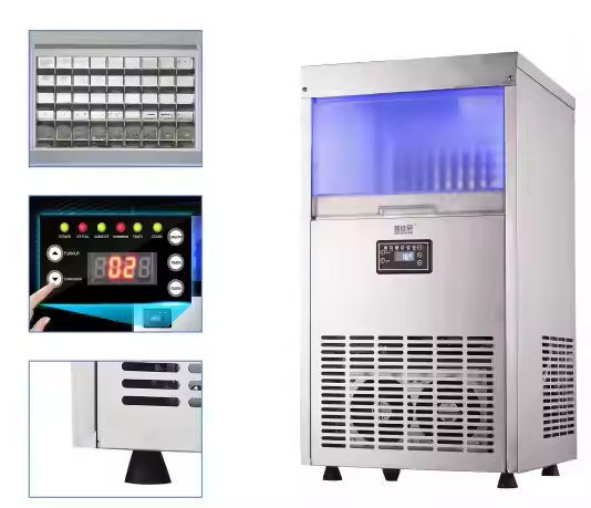 Ice Maker 60kg Automatic Home Commercial Small Ice Cube Block Making Machine Ice Maker Machine for Business Sale Food Beverage