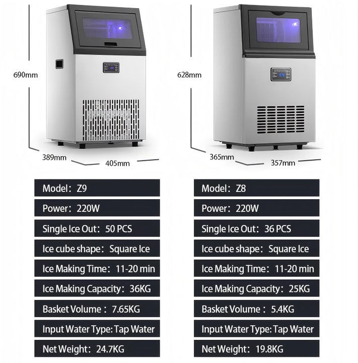 Ice Maker 60kg Automatic Home Commercial Small Ice Cube Block Making Machine Ice Maker Machine for Business Sale Food Beverage