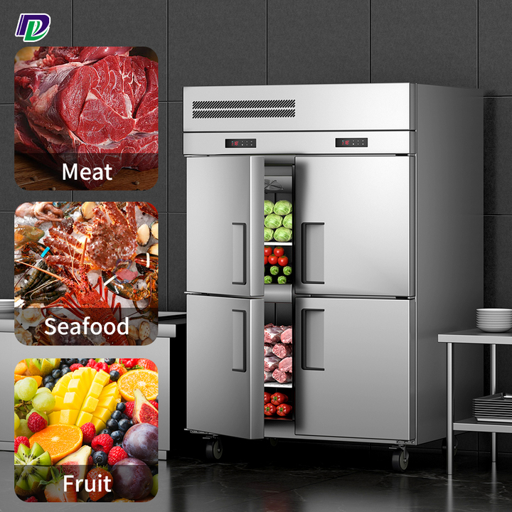 Professional Commercial Kitchen Fridge Upright Doors Freezer Double Door Stainless Steel Freezer Refrigerator