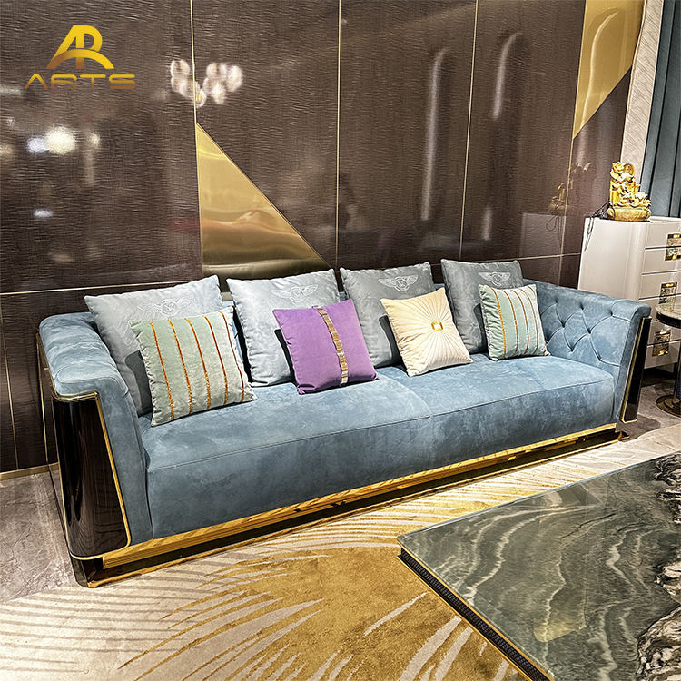 Factory Direct Modern Luxury Design Microfiber Leather Sofas Upholstered Couches for Hotel Villa Apartment Living Room Sofa