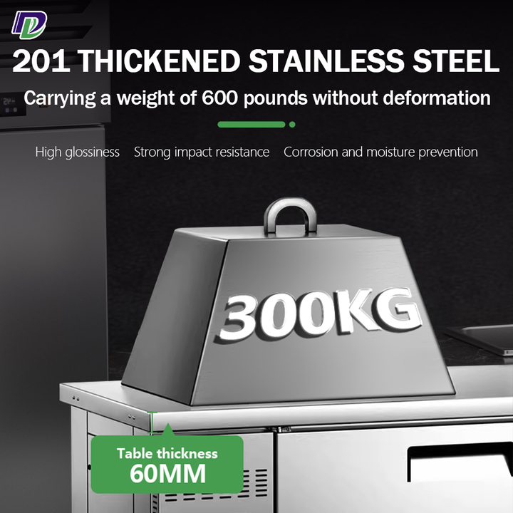 Air Cooling Commercial Restaurant Worktable Refrigerator / Workbench Refrigerator for Hotel School Factory Kitchen