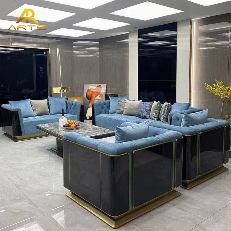 Factory Direct Modern Luxury Design Microfiber Leather Sofas Upholstered Couches for Hotel Villa Apartment Living Room Sofa