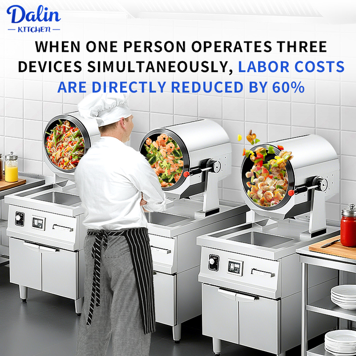 Factory Hot Selling High Quality Automatic Cooking Machine Robot Wok Stir Fry Commercial Kitchen Equipment 304 with Sink