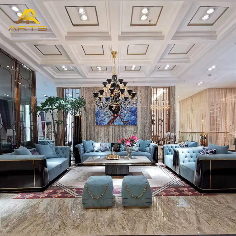 Factory Direct Modern Luxury Design Microfiber Leather Sofas Upholstered Couches for Hotel Villa Apartment Living Room Sofa