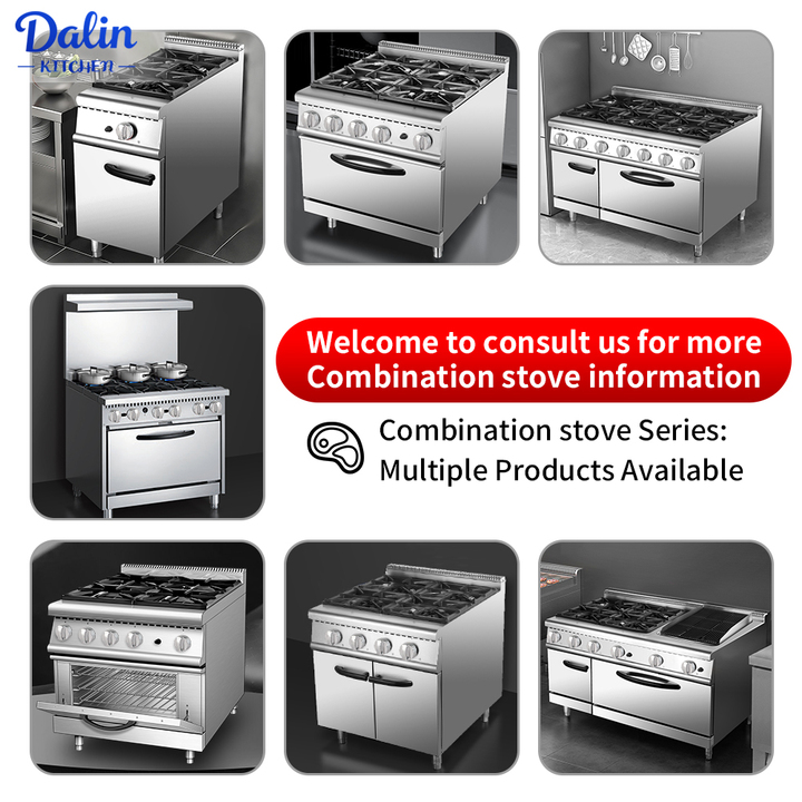 Smart Automatic 4 Burner Gas Stove North American Design Gas Burner Oven Combination Kitchen Equipment for Restaurants