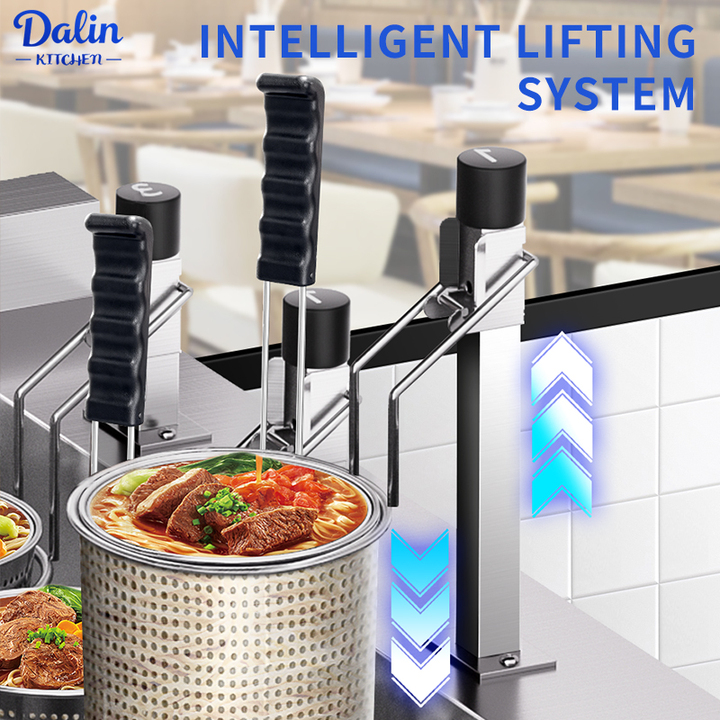 Factory Supply Stainless Steel Noodle Boiler Machine 3 Basket Electric Automatic Lifting Ramen Spaghetti Cooker