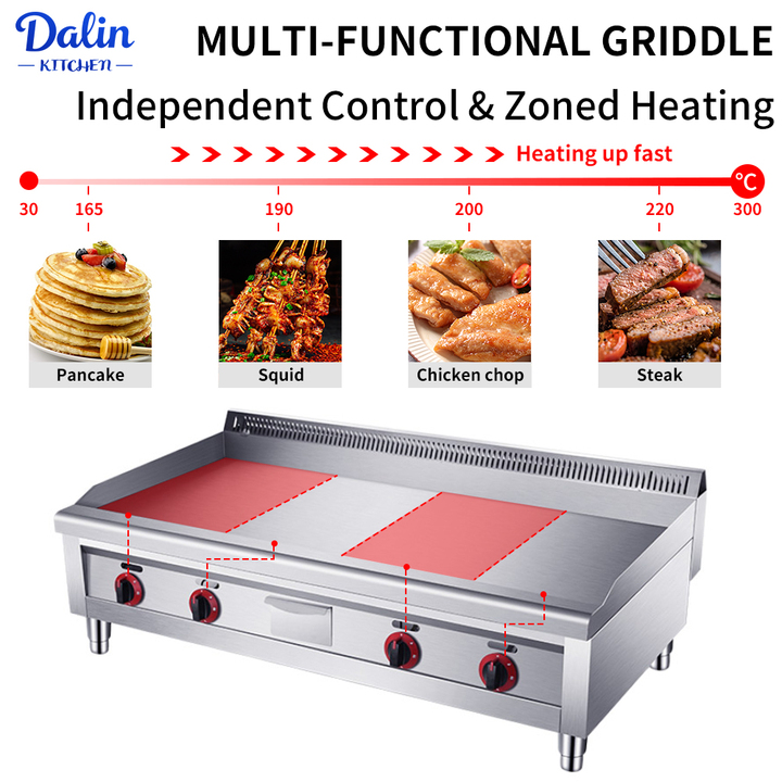 CE High Quality Luxury Furnace Counter Top Electric Griddle Flot Top Grill with Cabinet Hotel or Restaurant Kitchen Equipment