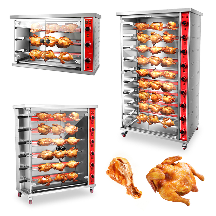 Commercial Restaurant 3 6 9 Grill Roasting Electric Gas Chicken Roaster Rotisseries Machine Oven
