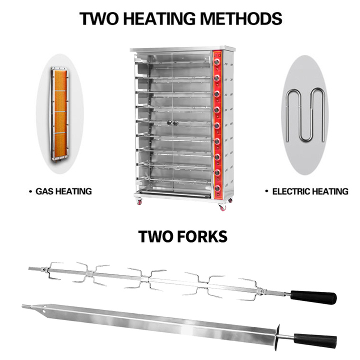 Commercial Restaurant 3 6 9 Grill Roasting Electric Gas Chicken Roaster Rotisseries Machine Oven