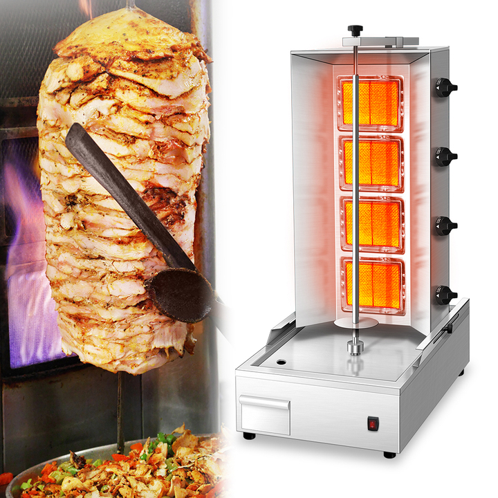 Hot Sale 4 burner Gas Kebab Machine Commercial Shawarma Machine Gas BBQ Grill