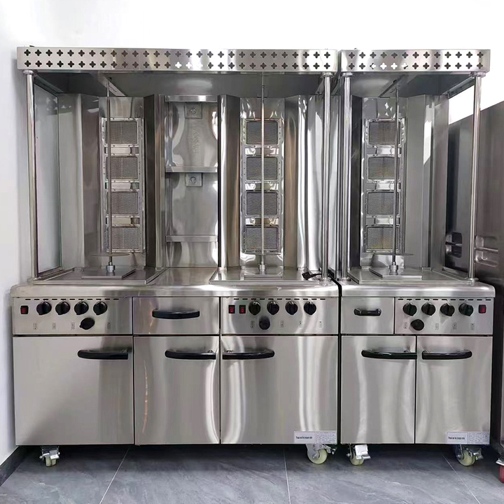 Hot Sale 4 burner Gas Kebab Machine Commercial Shawarma Machine Gas BBQ Grill