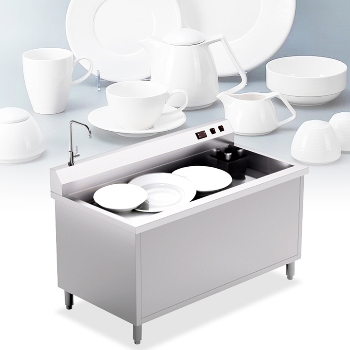 Stainless Steel Dishwasher Machine with Water Circulation Electric Commercial Industrial Bubble Pool Dishwasher for Kitchen Sink