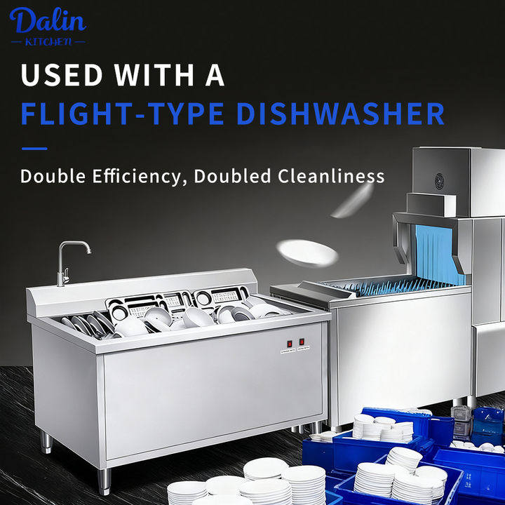 Stainless Steel Dishwasher Machine with Water Circulation Electric Commercial Industrial Bubble Pool Dishwasher for Kitchen Sink