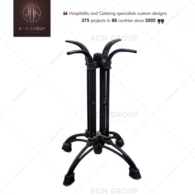 New Design Portable Hotel Black Table Catering Leg Table Bracket Coffee Shop Cast Iron Cafe and Restaurant Table Base