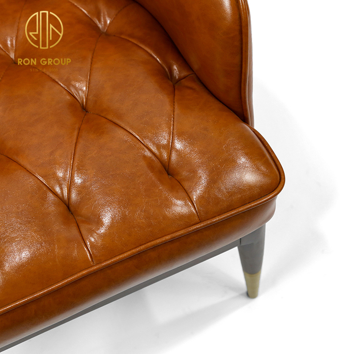 Wholesale Luxury High-End Italian Style Modern Restaurant Home Furniture Real Leather Dining Chair with Metal Leg Outdoor Use