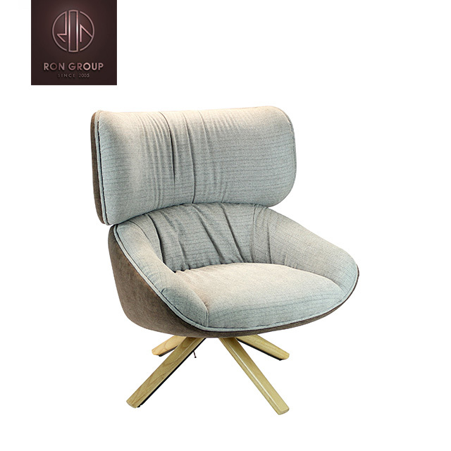 Modern Single Seat Fabric Leisure Chair for Home Dining Hotel with Wooden Feet for Home Office & Lobby Use