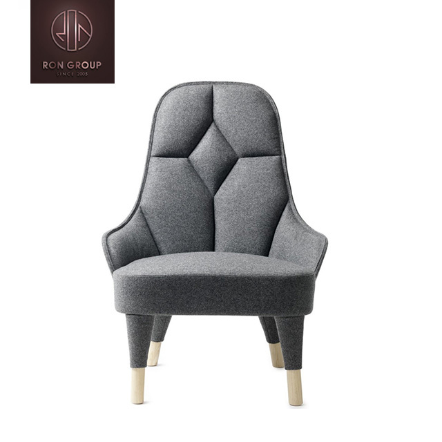 Modern Single Seat Fabric Leisure Chair for Home Dining Hotel with Wooden Feet for Home Office & Lobby Use