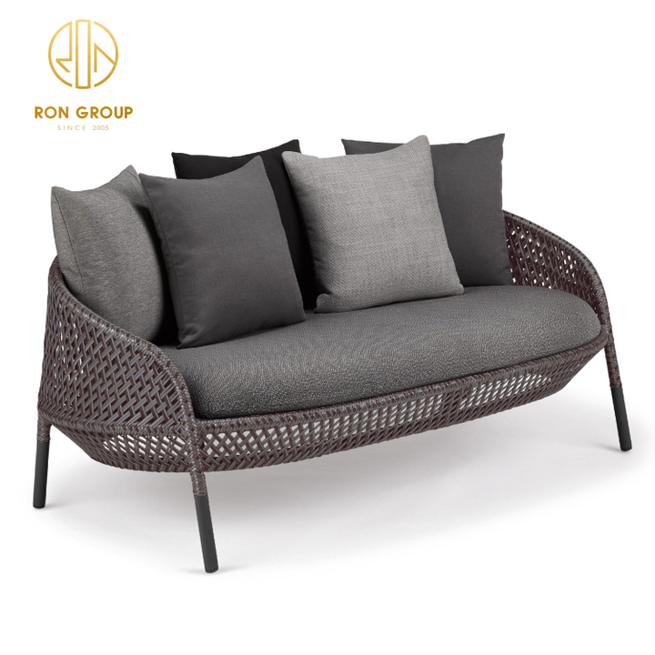 Wholesale Color Coffee Shop Garden Seat Restaurant Aluminum Lounge Best Seller Plastic Wicker Sofa Set Rattan Patio Furniture