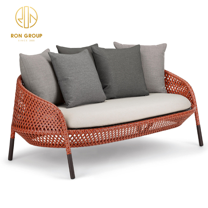 Wholesale Color Coffee Shop Garden Seat Restaurant Aluminum Lounge Best Seller Plastic Wicker Sofa Set Rattan Patio Furniture