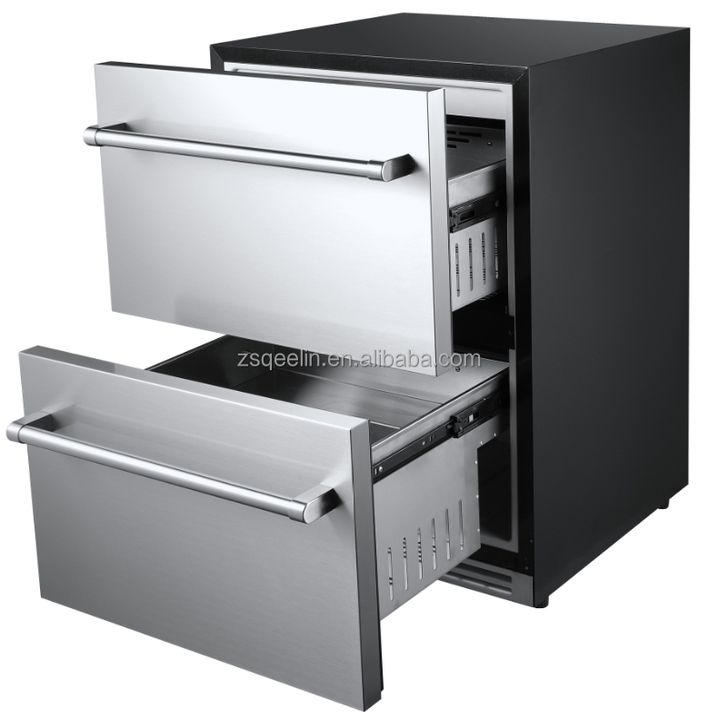 Single-Temperature Zone Built-in Fruit Beverage Refrigerator Drawer Chest Refrigerator for Indoor Use