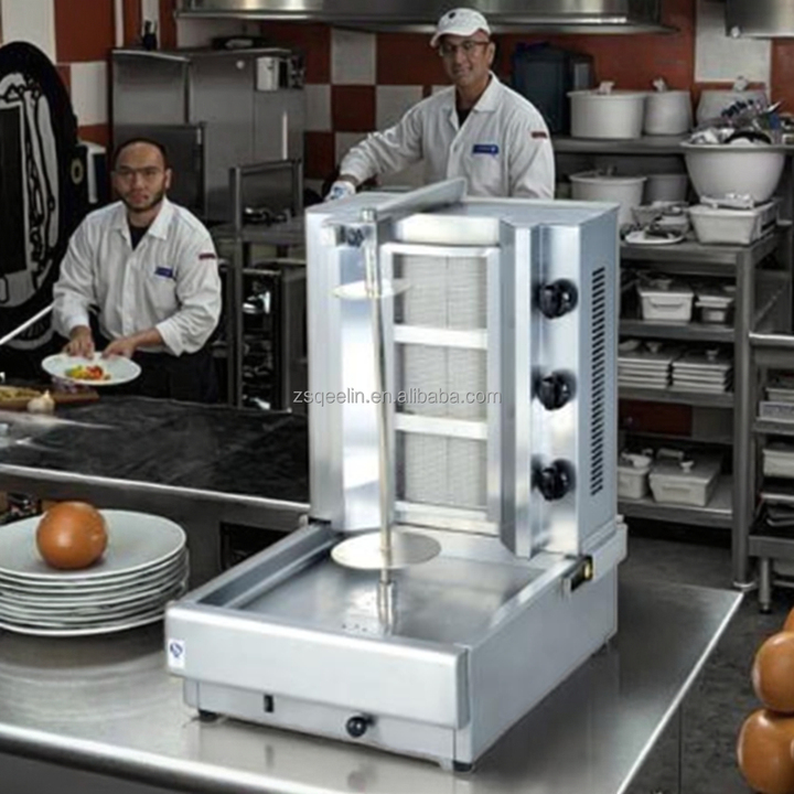 Gas Shawarma Commercial Equipment Stainless Steel Rotation Grill Machine for Restaurant Hotel Kitchen Use