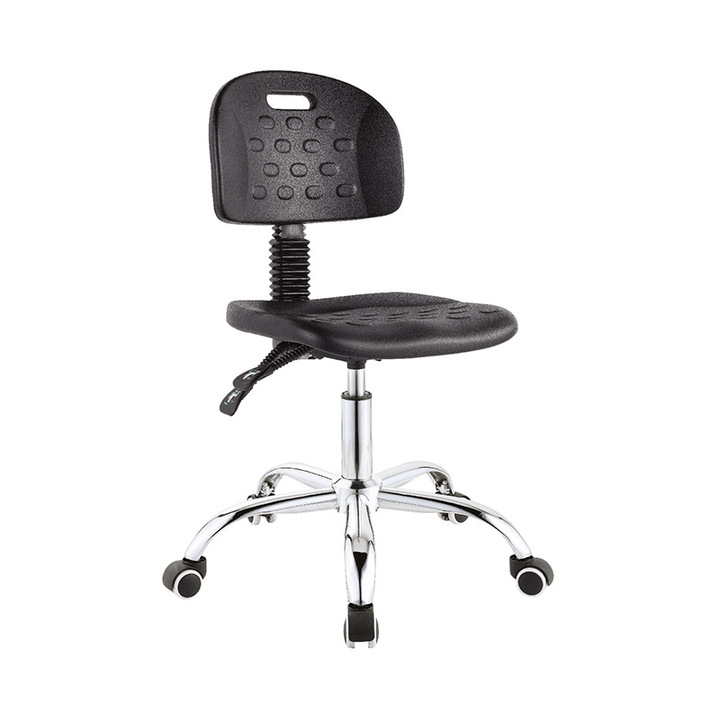 Adjustable Anti-Static Laboratory Chair with PU Backrest and Metal Rotary Lifting Bar for Workshops and Laboratories