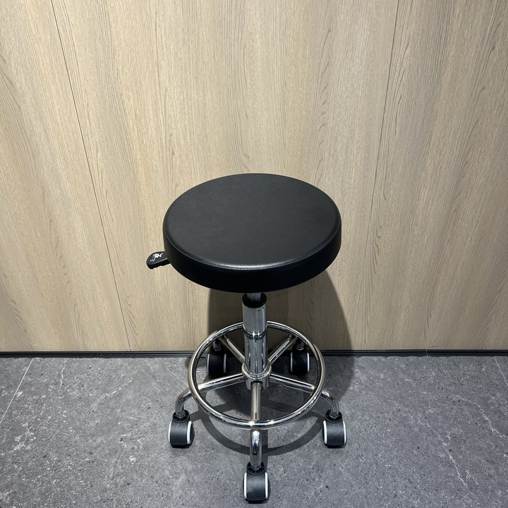 Industrial-Style Multi-Functional Swivel Office Chair PU Saddle Seat for Laboratory Training School Workshop Durable Metal