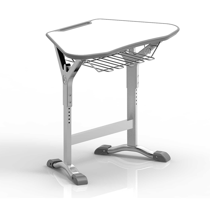 Modern Adjustable Metal Trapezoid Desk Table for University School & Classroom Combined Feature