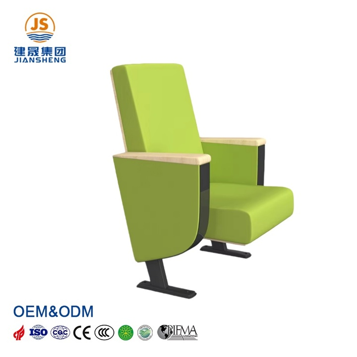 Modern Style Foldable Auditorium Chairs with Table Metal Theater Furniture for Church School and Auditorium Seating
