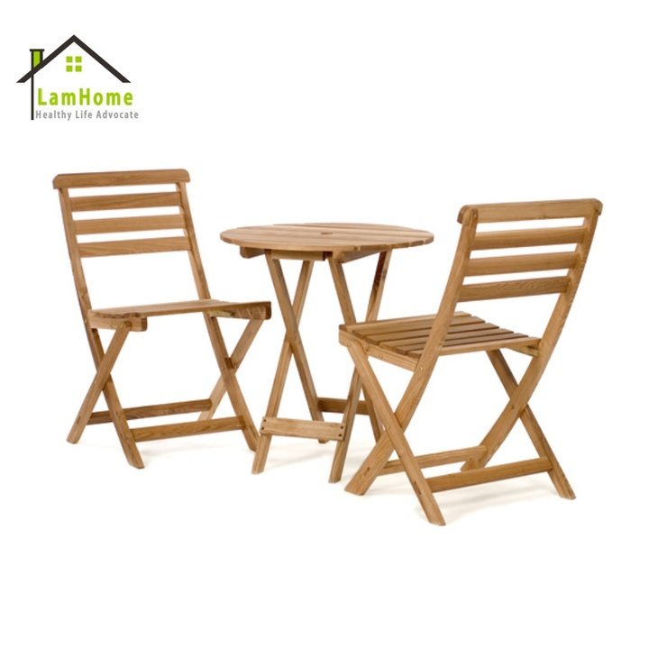 Wholesale New Zealand Pine Garden Set Complete Table and 2 Chairs Weather Resistant Patio Seating for Hotel Villa Cafe