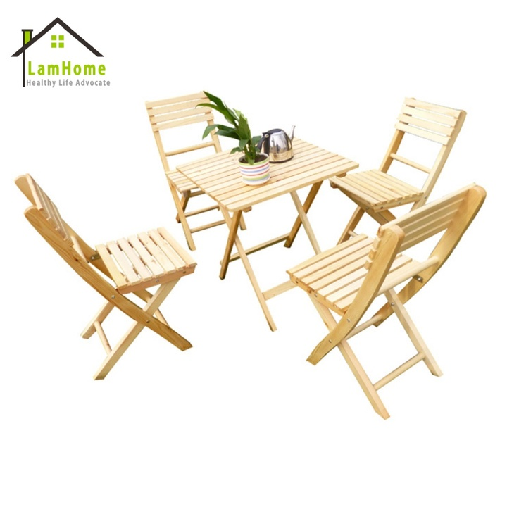 Wholesale New Zealand Pine Garden Set Complete Table and 2 Chairs Weather Resistant Patio Seating for Hotel Villa Cafe