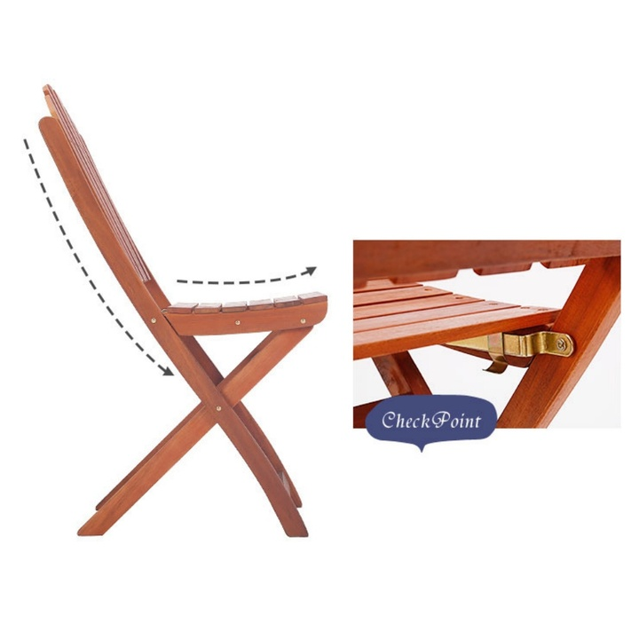 Rustic Solid Fir Wood Garden Table and Chairs Set Natural Finish Outdoor Dining Set for Backyard Patio Balcony