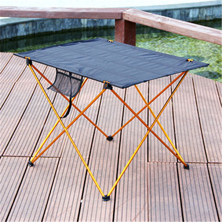 Modern Portable Outdoor Aluminium Dining Table Roll Folding Design Lightweight and Durable for Camping Hotel and Bedroom Use
