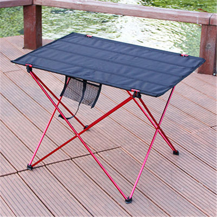 Modern Portable Outdoor Aluminium Dining Table Roll Folding Design Lightweight and Durable for Camping Hotel and Bedroom Use