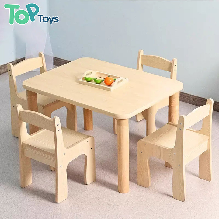 High-End Top Wooden Kindergarten Table Chair Set Modern for Children's Early Learning Writing Drawing for Bedroom Hospital Use