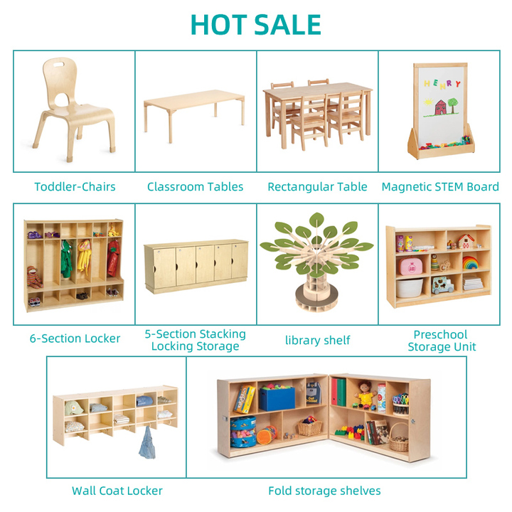 TOP Daycare Center Kids Nursery Preschool Toddler Classroom Supplies Kindergarten Wooden Montessori Furniture Tables Chairs Set